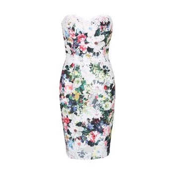 Rochie cu imprimeu floral Paper Dolls alba