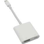 Cablu de date Apple Lightning, cu adaptor pentru camera, USB 3.0, Alb