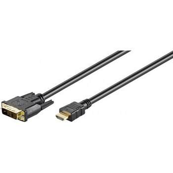 Cablu HDMI/dvi-d Tata - Dvi-d (18+1) Tata Contacte Aurite 2m, Goobay