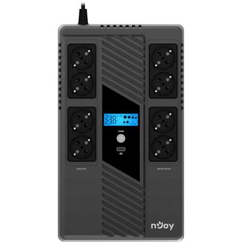 UPS nJoy Token 800 800VA 480W 8 Prize Schuko USB Charger LCD Display HID USB port protectie Gigabit LAN Repornire Automata upcsbls680ttoaz01b
