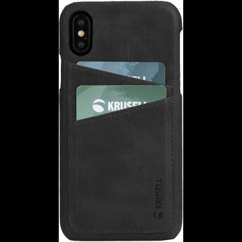 Husa de protectie Krusell Sunne Cover 2 Card pentru Apple iPhone XS, Leather Vintage Black
