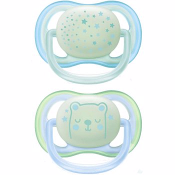 Suzeta de noapte Philips-AVENT Ultra Air, 0-6 luni, 2 bucati, baieti, fosforescente