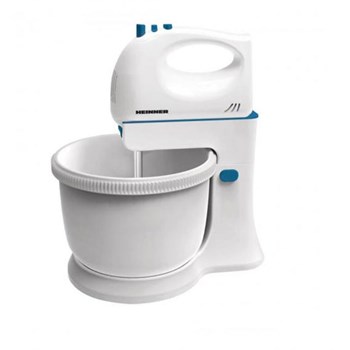 Mixer cu bol Heinner Charm, 300W, 5 viteze + turbo, Alb/Albastru