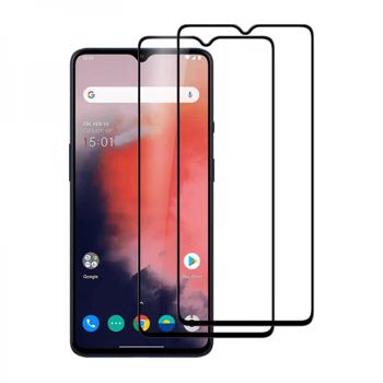 Set 2 folii protectie sticla securizata fullsize pentru OnePlus 7T negru