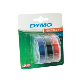 3x1 Dymo Embossing Labels Multi-Pack 9mm (red/blue/black)