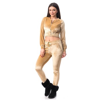 U614-7 Compleu auriu, stil sporty chic, format din doua piese