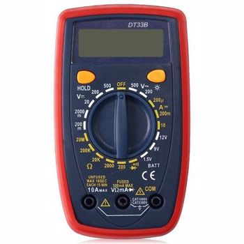 Multimetru digital masura AC/DC, diode, ecran LCD iluminat, rosu