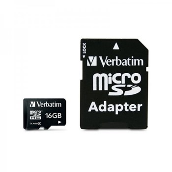 Card Verbatim microSDHC 16GB + Adaptor SD