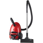 Aspirator Daewoo putere 800W, sac de hartie 3 litri, tija metalica, culoare rosie