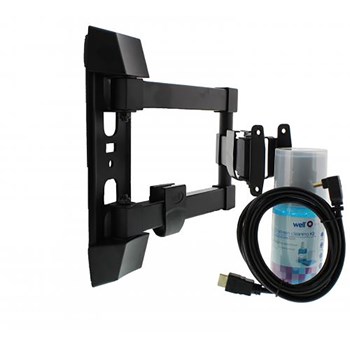 Kit suport TV de perete Well TVS-LCD-SW355-WL, reglabil, 23"- 55" + solutie curatare + cablu HDMI