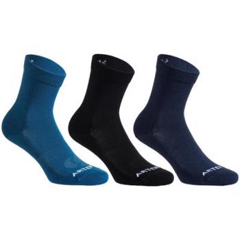 Set Şosete Lungi Sport RS160 x3 Albastru-Negru-Bleumarin Adulți ARTENGO