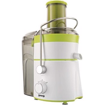 Storcator de fructe si legume Gorenje JC801G, 800 W, Recipient suc 1 l, Recipient pulpa 2 l, 2 Viteze, Tub de alimentare larg, Alb/Verde/Inox