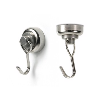 Magnet utilitar Twister, clasa 5, 25x42 mm, forma carlig, 2 bucati, inox