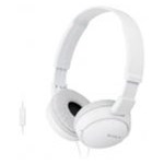 Casti SONY MDR-ZX110APW, Cu Fir, On-Ear, Microfon, alb