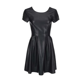 Rochie neagra din piele artificiala VILA Aviate