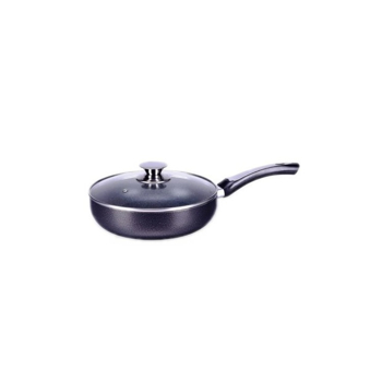 Tigaie teflon 22 cm cu capac sticla Grunberg ,negru