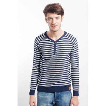 Pulover casual barbati Medicine bleumarin-alb