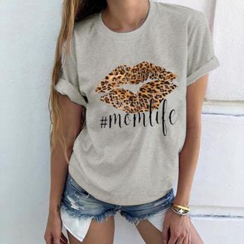 Bluza casual pentru femei, cu maneci scurte, cu imprimeu, bluza potrivita pentru sezonul de primavara ?i vara