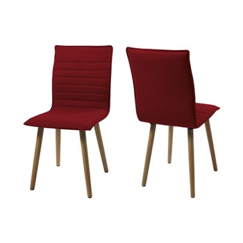 Set 2 scaune din lemn tapitate Karla Red/Dark Oak