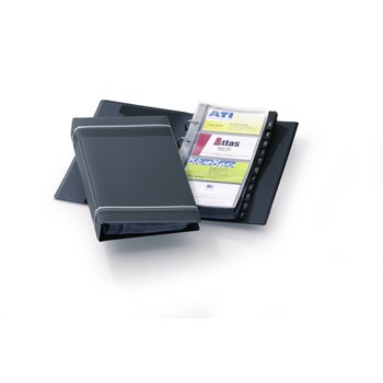 Clasor carti de vizita DURABLE Visifix 2385, 25 file, antracit