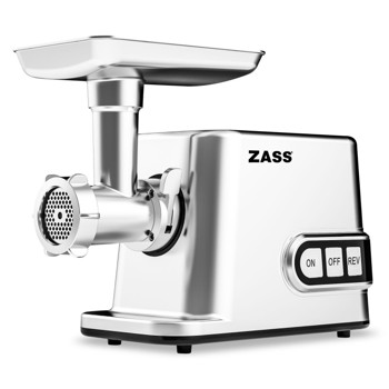 Masina de tocat Zass ZMG 10, 3000 W, 50-70 Kg/ora, 3 discuri inox, accesoriu rosii (Inox)