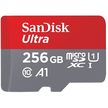 Card de memorie SanDisk SDSQUAR-256G-GN6MA, MicroSDXC, 256 GB, Clasa 10 + Adaptor SD