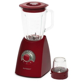 Blender de masa Oursson BL0642G/DC, 600 W, Vas de sticla 2 l, Shake 22000 rpm, Rasnita, 7 viteze, Visiniu