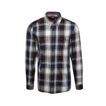 Camasa albastru & violet s.Oliver slim fit din bumbac cu model in carouri