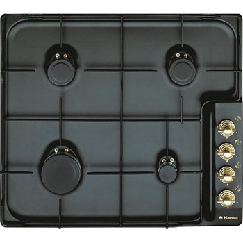 Plita incorporabila Hansa BHG63100020, Gaz, 4 Arzatoare, Aprindere electrica, Negru