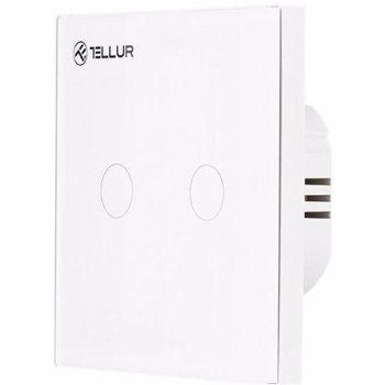 Intrerupator smart dublu Tellur, Touch, Wireless, 1800W, 10A, Alb