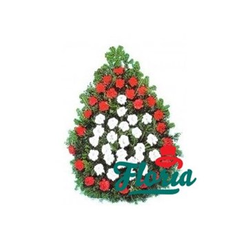 Coroana funerara cu garoafe