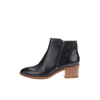 Botine negre de dama, din piele cu toc maro de la Vagabond Yarin