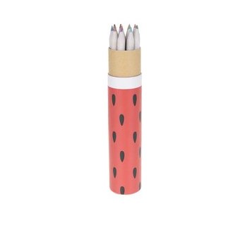 Set de 12 creioane colorate Mustard cu print
