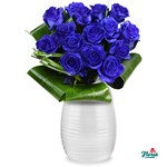 Buchet de 15 trandafiri albastri