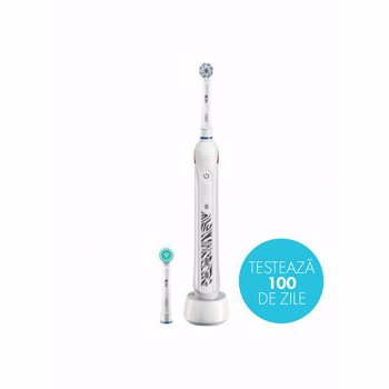 Periuta de dinti electrica, Oral-B Teen, Curatare 3D, 3 programe, 40000 pulsatii/min, Alb
