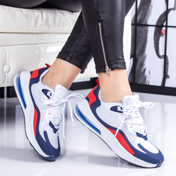 Pantofi sport dama albi cu albastru Nanesia -rl
