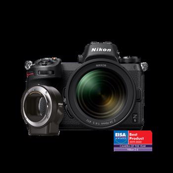Aparat foto Mirrorless Nikon Z6, Full-Frame,24.5 MP, 4K, Wi-Fi, Negru + Adaptor FTZ + Obiectiv 24-70mm