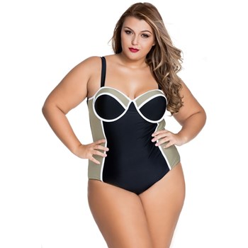 SW903-1 Costum de baie intreg, model color block - Plus Size