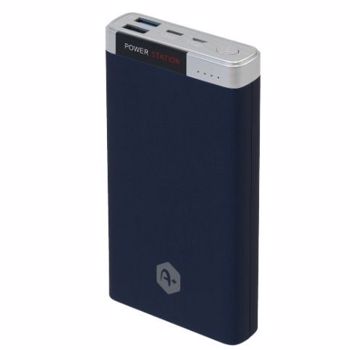 Acumulator extern A+, 20.000 mAh Quick Charge 3.0, 2 porturi USB, conectivitate micro USB si type C, Blue