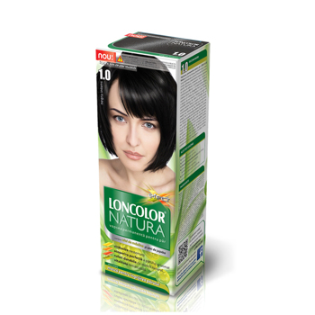 Vopsea permanenta pentru par Loncolor Natura, 1.0 Negru intens
