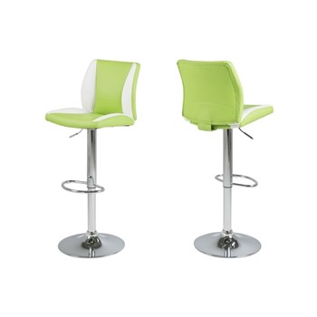 Scaun de bar tapitat cu piele ecologica, cu picior metalic Salbin Colours, l43xA51xH113 cm