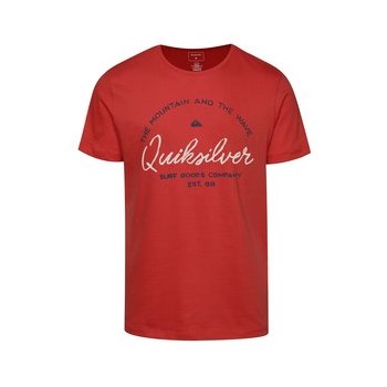 Tricou rosu Quiksilver din bumbac cu print