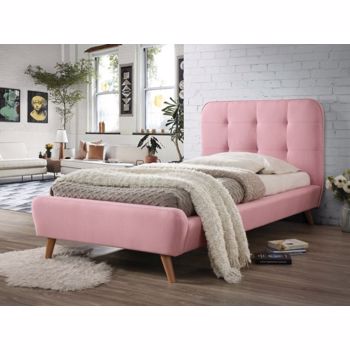 Paturi dormitor de o persoana Tiffany, pentru saltea 90x200 cm roz