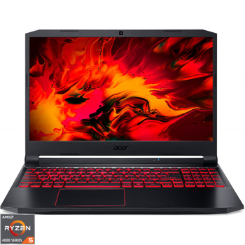Laptop Gaming Acer Nitro 5 cu procesor AMD Ryzen™ 5 4600H pana la 4.00 GHz, 15.6", Full HD, 144Hz, 8GB, 256GB SSD, NVIDIA® GeForce® GTX 1650 4GB, No OS, Black