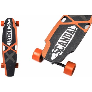 Skateboard electric Scandal, 2 Motoare X 300W, acumulator LG 18650 Lithium, 42V 4400mAH, autonomie 20 - 23km, portocaliu