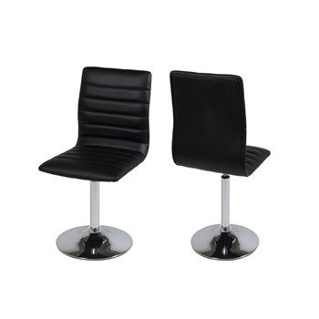 Set 2 scaune metalice tapitate cu piele ecologica Piper Black