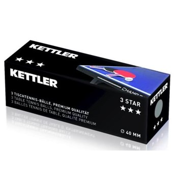 Set mingi tenis de masa Kettler 3 stele, 40 mm, alb