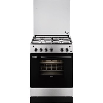 Aragaz pe Gaz Zanussi ZCG61211XA, 4 arzatoare, aprindere electrica, siguranta, grill, rotisor, 60 cm, inox