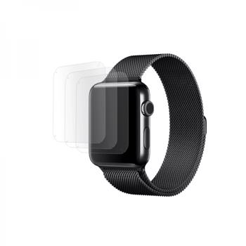 Set curea tip plasa cu prindere magnetica pentru Apple Watch 42 / 44mm si 3 folii din hidrogel negru