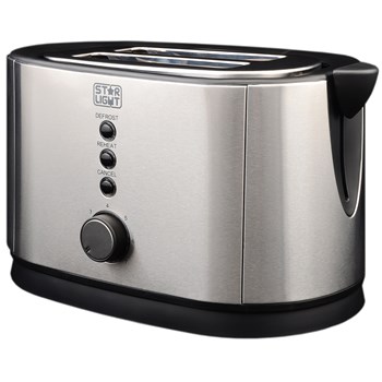 Prajitor de paine , 800 W, 2 felii, Grad de rumenire ajustabil, Functie dezghetare, Inox